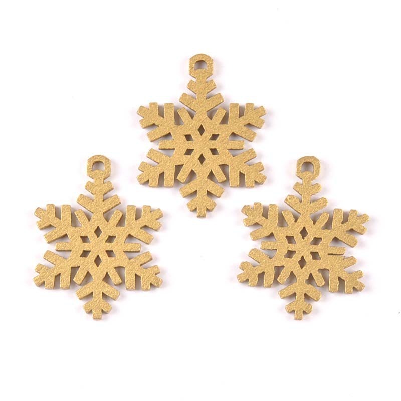 Wood Snowflake Xmas Party Home Decoration Wooden Hanging Ornament Tree Pendants Laser Cut Design Christmas Gifts