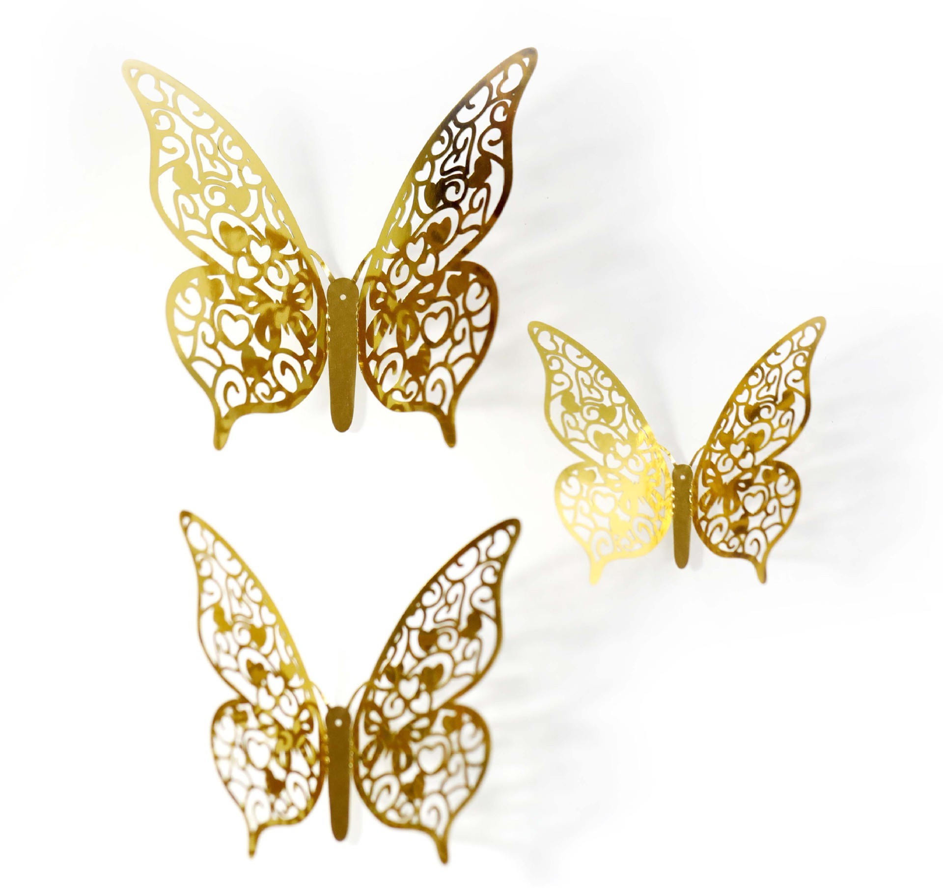 Laser Cut Luxury Goblet Glass Card Supplies 3d Butterfly Design Wall Sticker For Bedroom Wedding Place Card Home Decoration