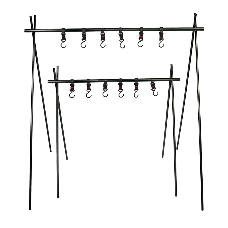 Lightweight Exterior Folding Camping Shelf Aluminum Alloy Clothes Storage Hanger Cookware equipment Hanging Rack.