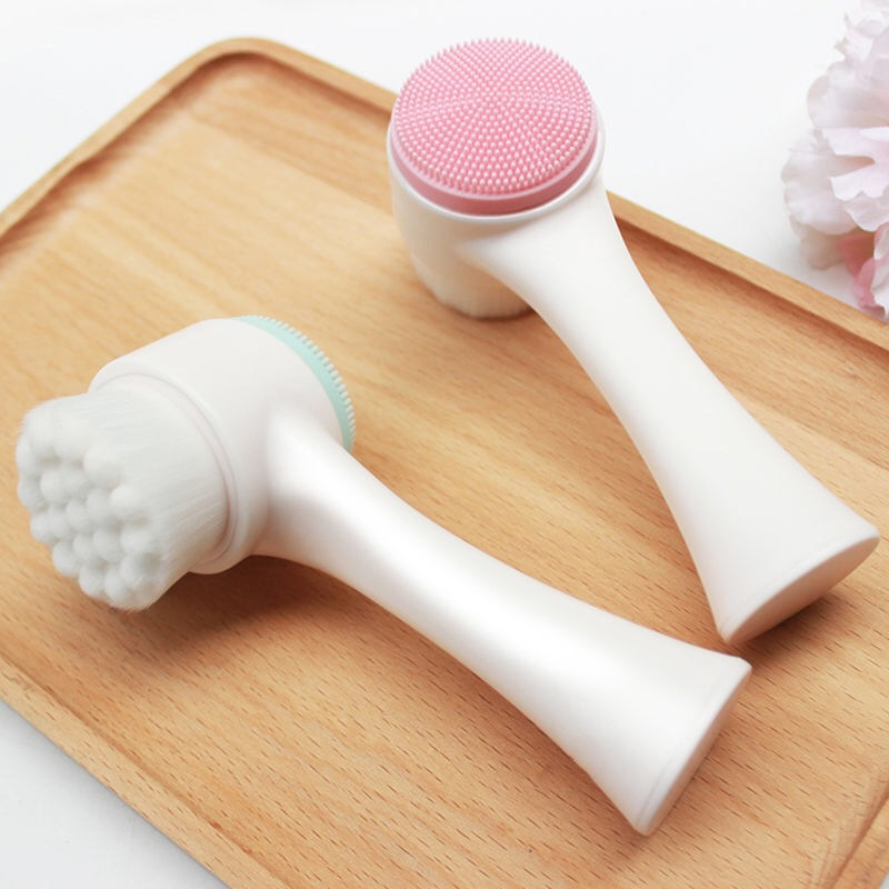 Silicone Face Cleansing Brush Double-Sided Facial Cleanser Blackhead Removal Product Pore Cleaner Exfoliator Face Scrub Brush B1