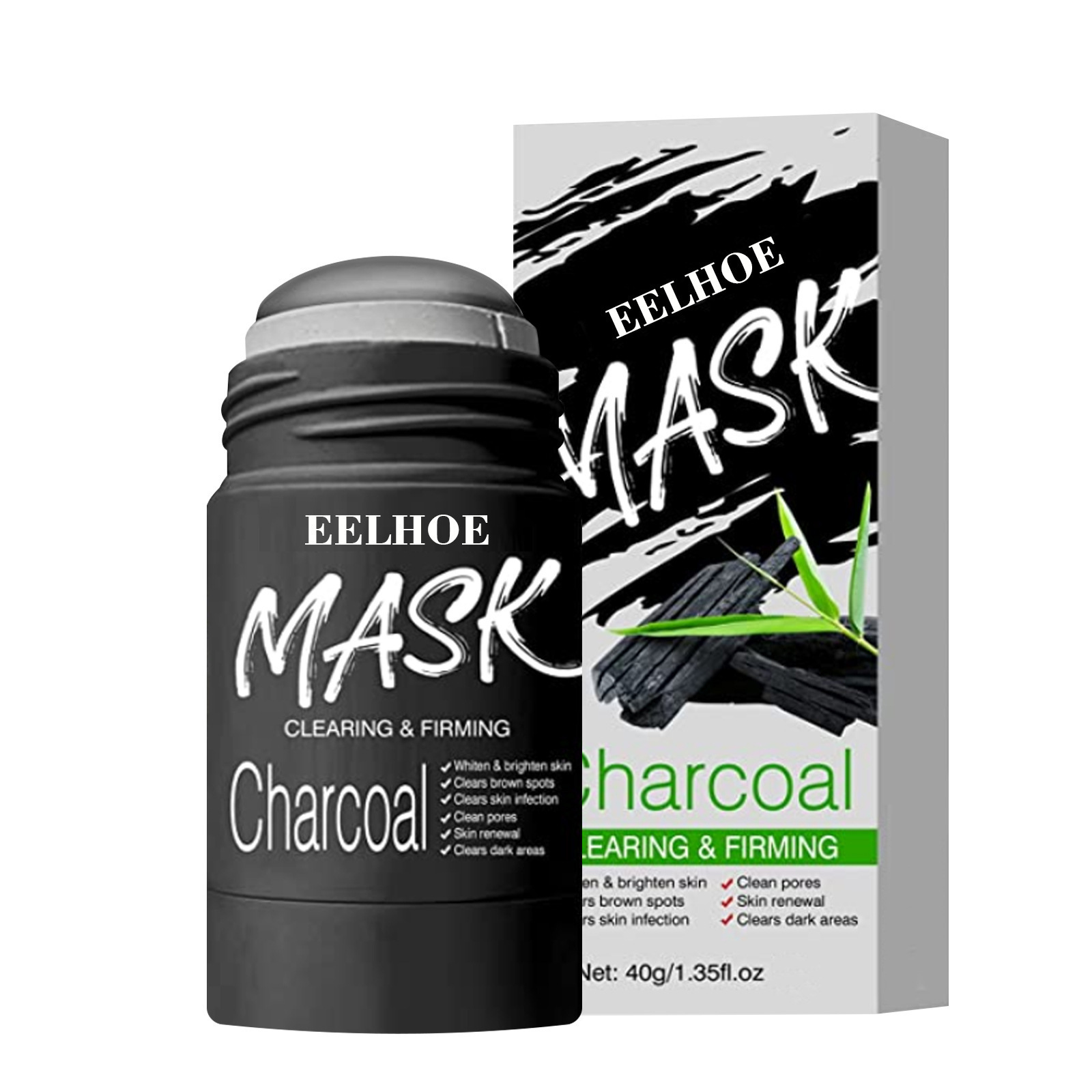 EELHOE  Deep Cleansing Solid Mud Mask Stick green musk stick To Remove Grease Blackheads Oil Control Moisturizing