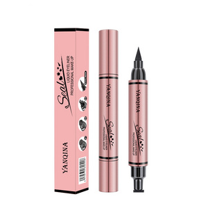 YANQINA Double-ended Eyeliner Liquid Eyeliner Pen Waterproof Fast Dry Black Eye Liner Pencil With stamp pattern Stamp Eyeliner