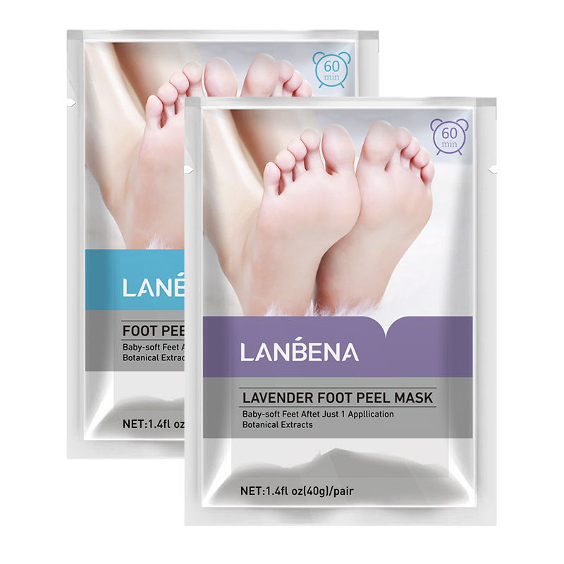 LANBENA Lavender Exfoliating Foot Mask Socks Peeling Remover Dead Skin Repair Baby Foot Mask