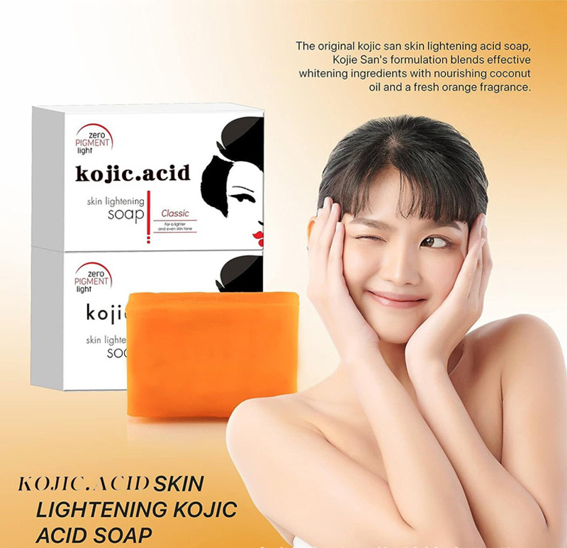 Organic Soap Kojic Acid 7 Days Whitening Lightening Acne Skin Brightening Soap Kojic Acid Essential oil Glutathione Soap B1