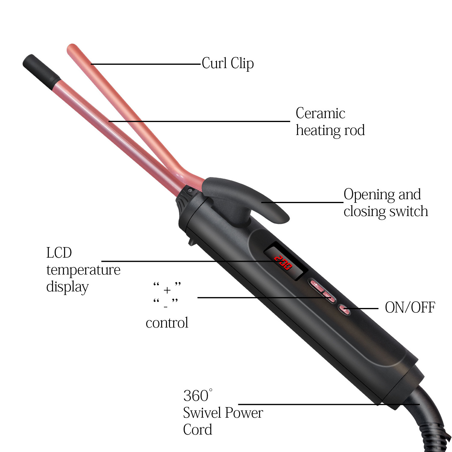 The new curling iron does not hurt the hair, the large curly hair mini perm iron electric hair iron and the inner buckle curling