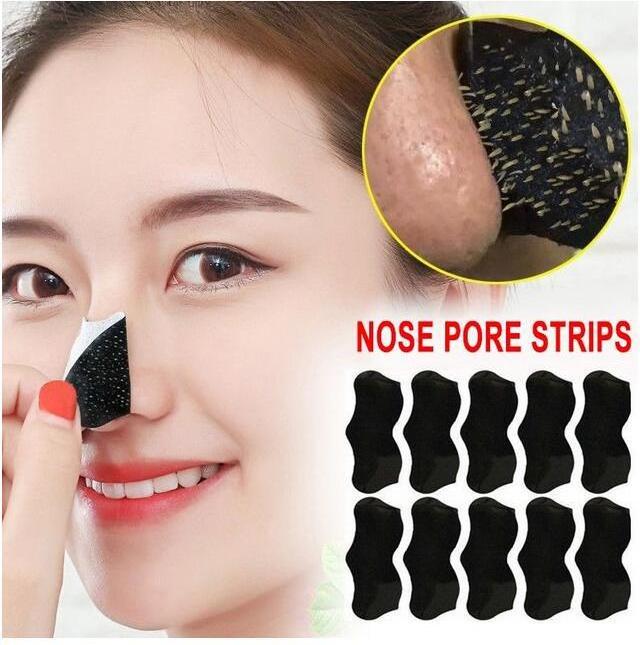 10PCS/bag Bamboo charcoal Blackhead removal Mask Peel Nasal Strips Cleansing Pore Nose Black Head Remove Stickers Skin Mask G