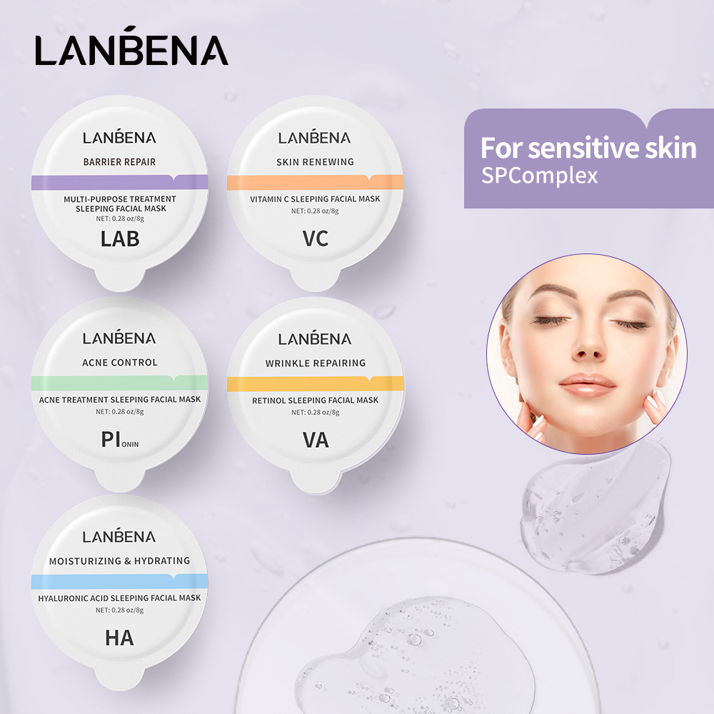 LANBENA Sleep Face Mask Washing Free Retinol Anti-Aging VC Whitening Hyaluronic Moisturizing Refreshing Facial Mask Skin Care