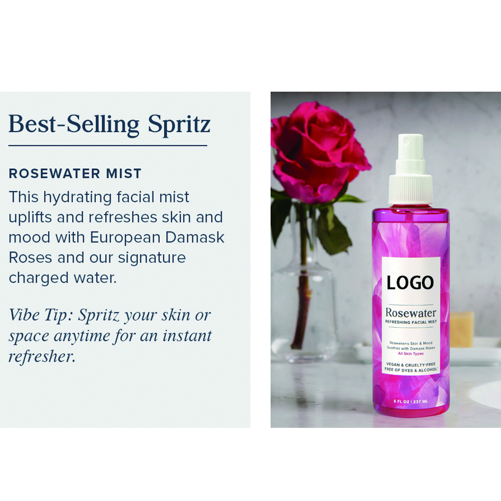 Private Label Natural Rose Water Face Toner Organic Hydrating Refreshing Mist Facial Toner