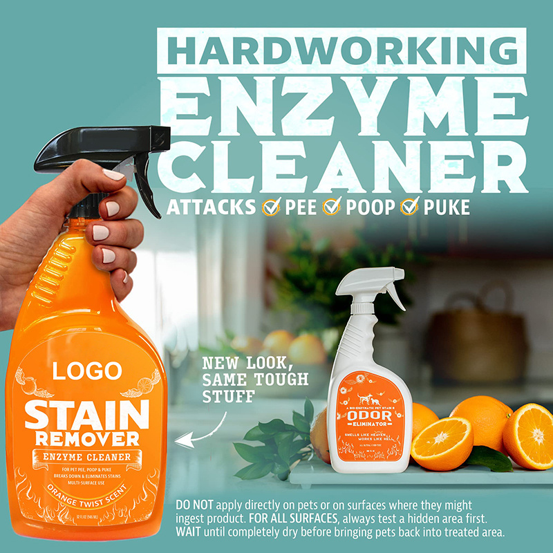 Custom Logo Orange Carpet Cleaner Odor Eliminator Deodorizing Spray Pet Urine Stain Remover