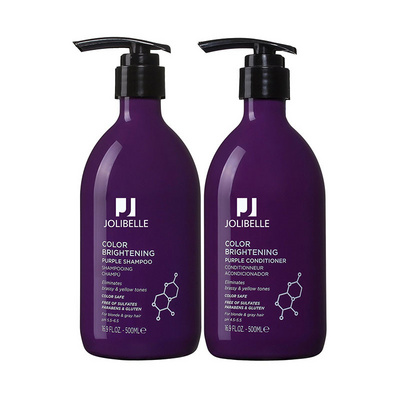 Color Brightening Purple Shampoo Conditioner Set Eliminates Brassy Yellow Tones Hair Color Care