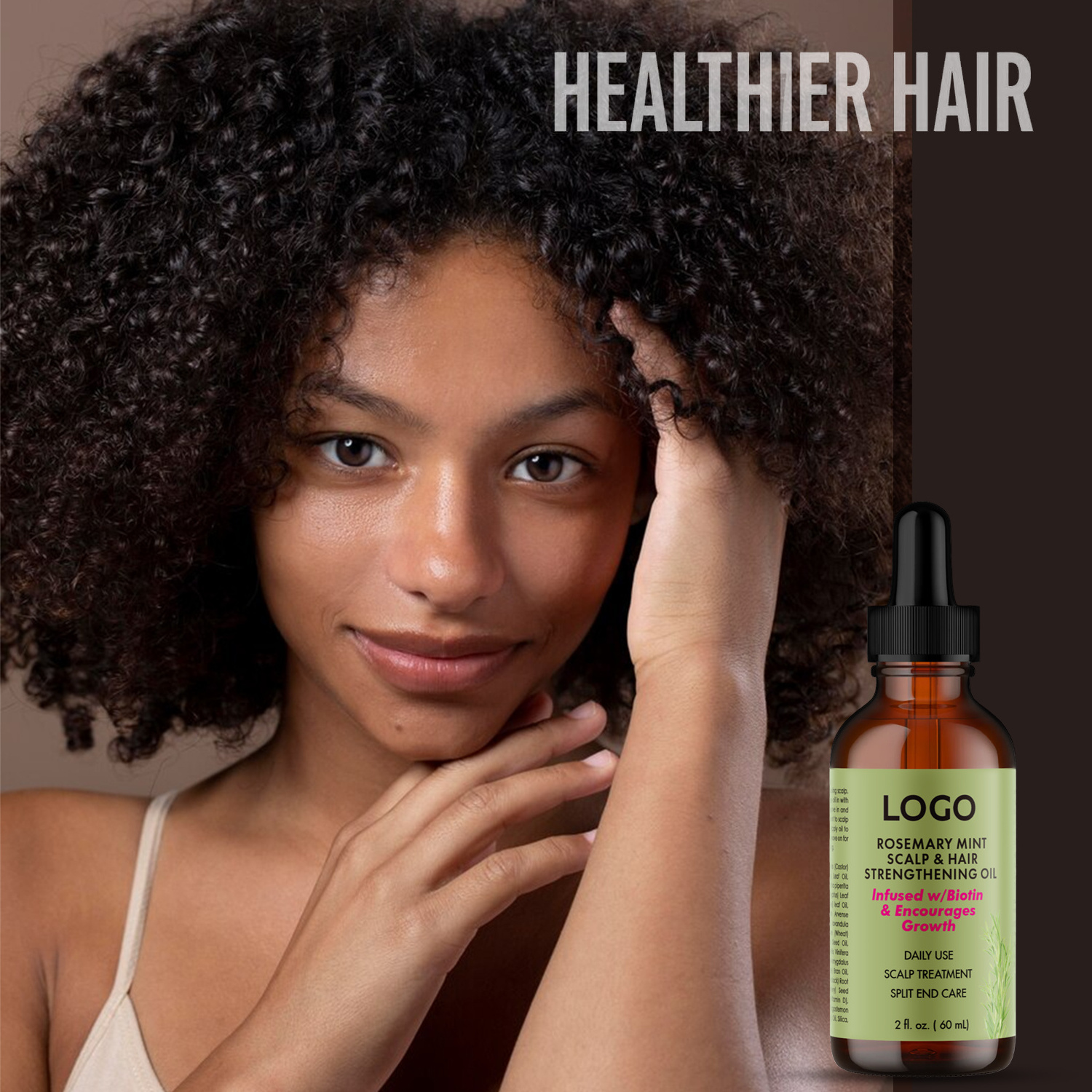 Private Label Best Strengthening Organic Nourishing Shine Smoothing Peppermint Rosemary Hair Growth Oil