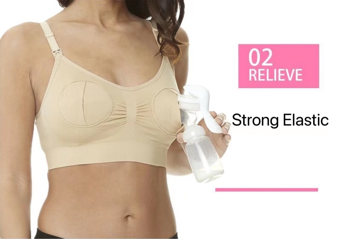 Women Hand Free Pumping Nursing Bra Seamless Maternity and Nursing Bra