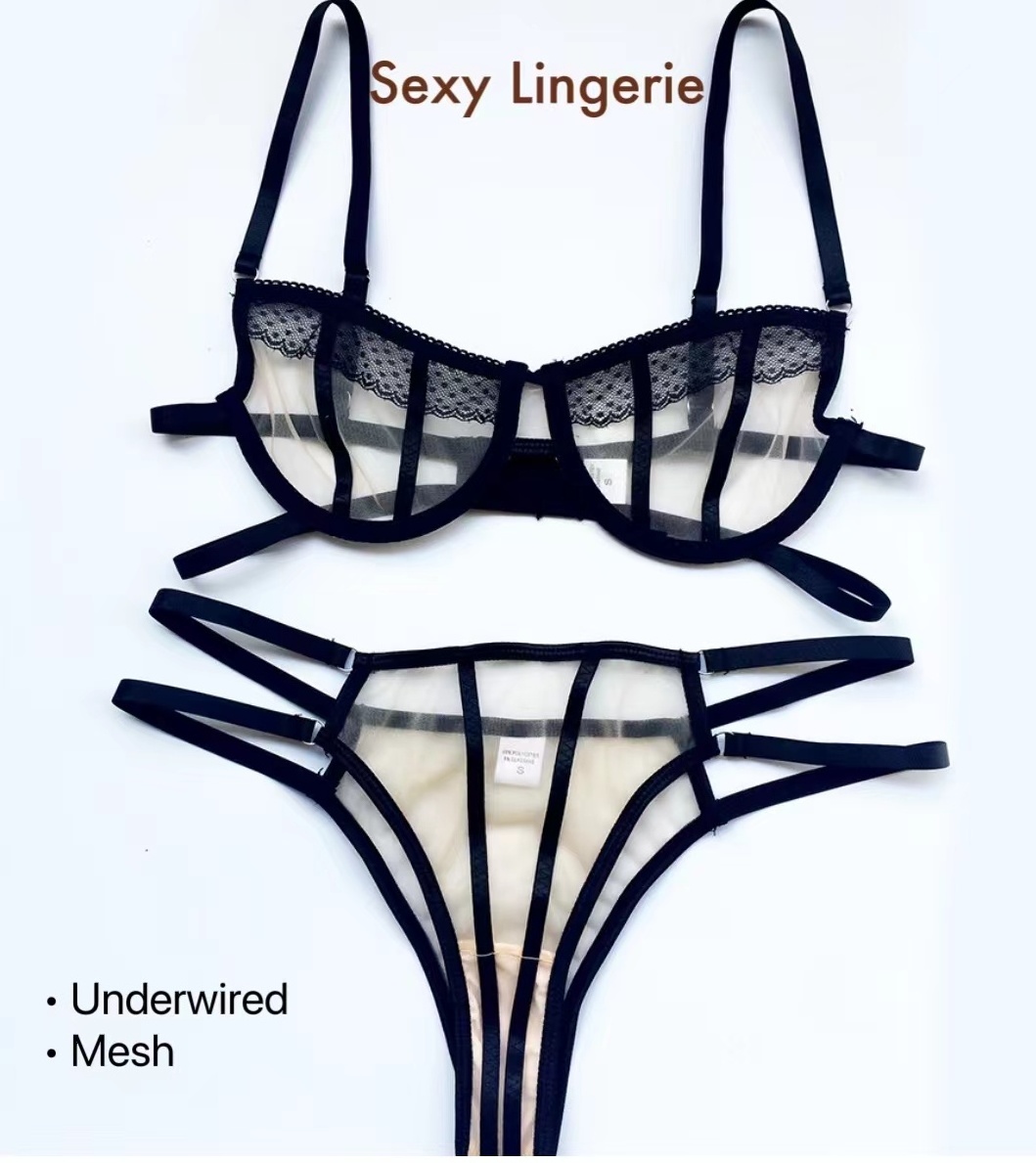 Women See Through Lingerie Sexy Lingerie Babes Lace Bra Brief