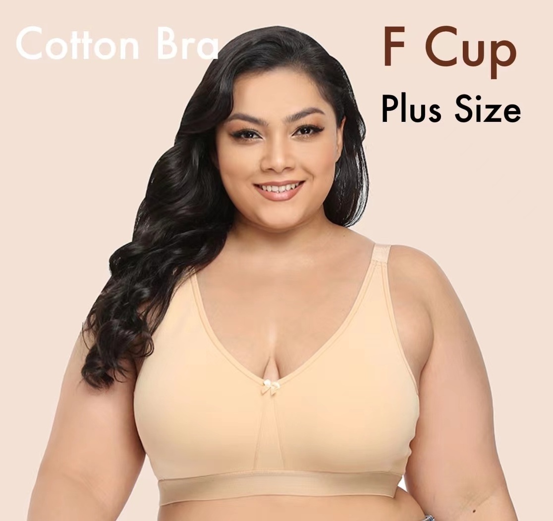 Europe Size Wireless Ultra Thin Cotton Bra Plus Size Bra Big Cup