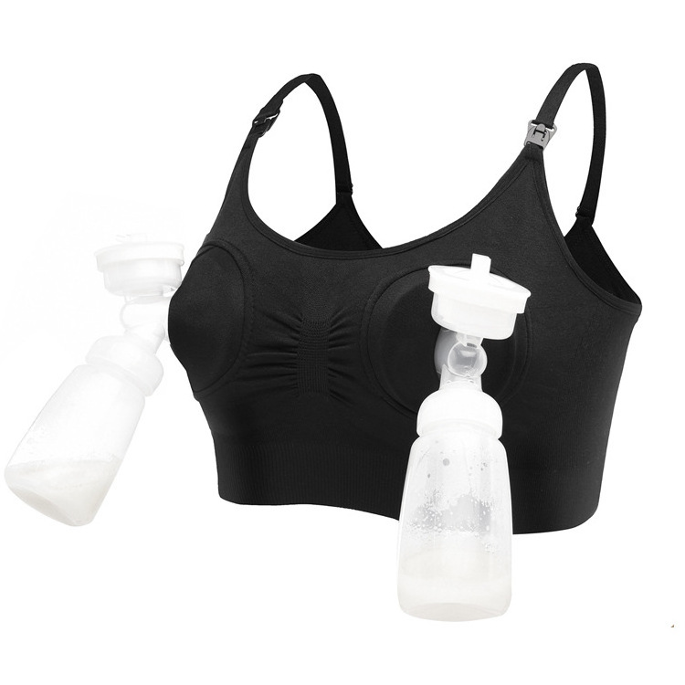 Women Hand Free Pumping Nursing Bra Seamless Maternity and Nursing Bra