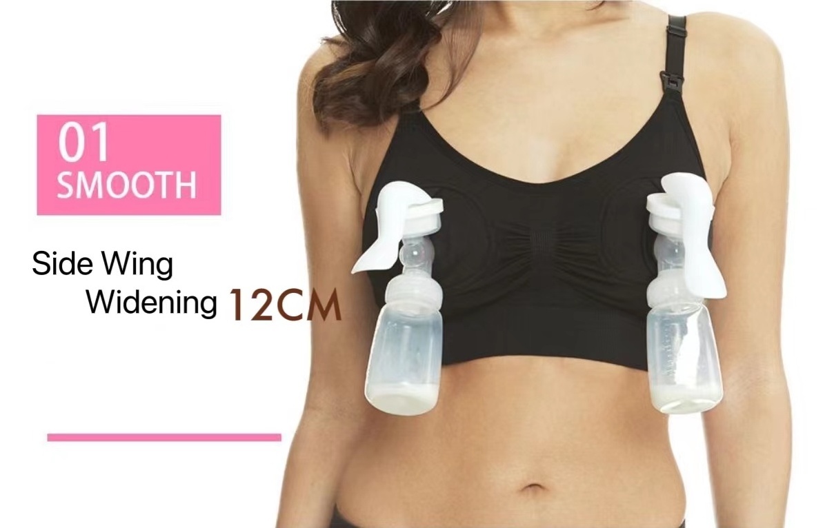 Women Hand Free Pumping Nursing Bra Seamless Maternity and Nursing Bra