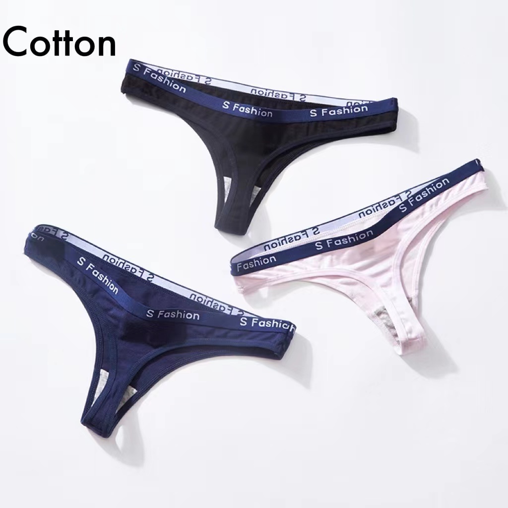 Private LOGO Sexy Cotton Panties Women's Thongs Black Women's Underwear Thong