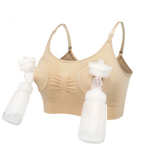 Women Hand Free Pumping Nursing Bra Seamless Maternity and Nursing Bra