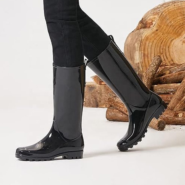 Ladies Stylish Rain Boots Outdoor Shoes Anti-Slipping Garden Shoes Tall Rain Boots Women Shoes Waterproof Knee Boot For Women