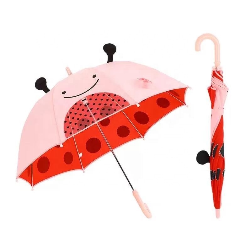 Small Kids Rain Umbrella with Reflective Stripe Gift for Birthday for Boys and Girls Plastic Polyester Cartoon for Children 19'