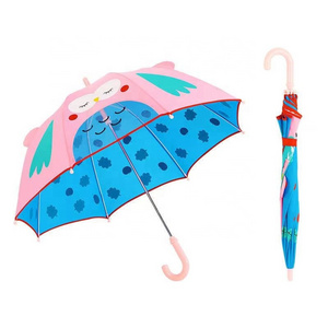 Small Kids Rain Umbrella with Reflective Stripe Gift for Birthday for Boys and Girls Plastic Polyester Cartoon for Children 19'