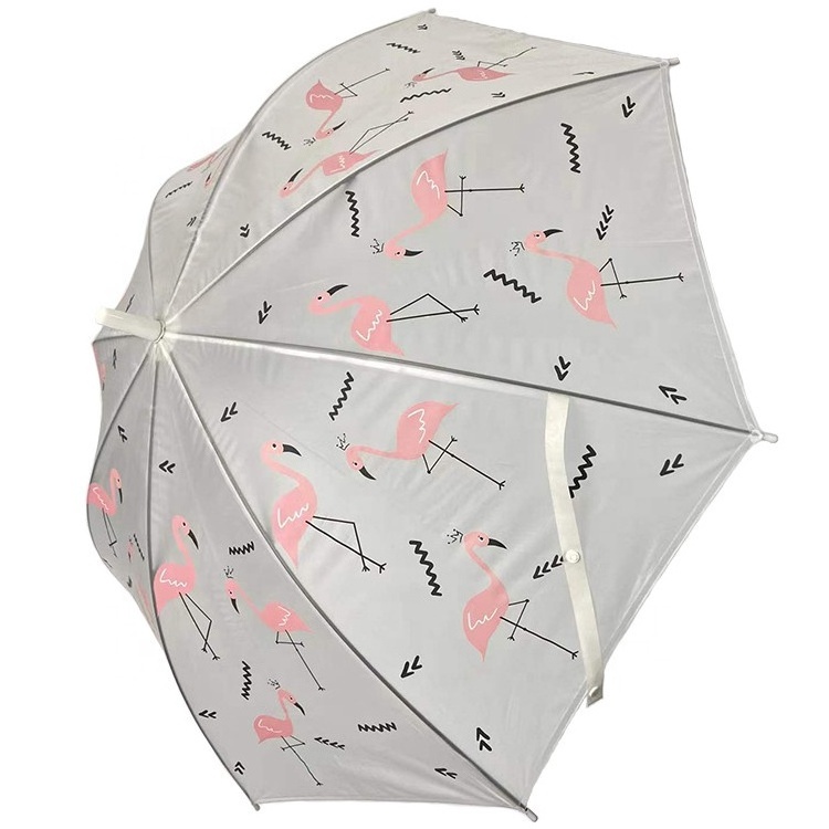 Cute Children Girls Boys Clear Rain Umbrellas Print for Kids Plastic Polyester Umbrella with Logo Small Umbrella