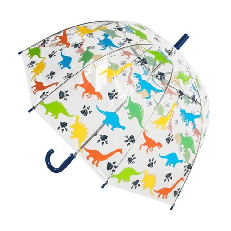 Wholesale kids toddler custom full color print dinosaur watermelon clear transparent umbrella for rain