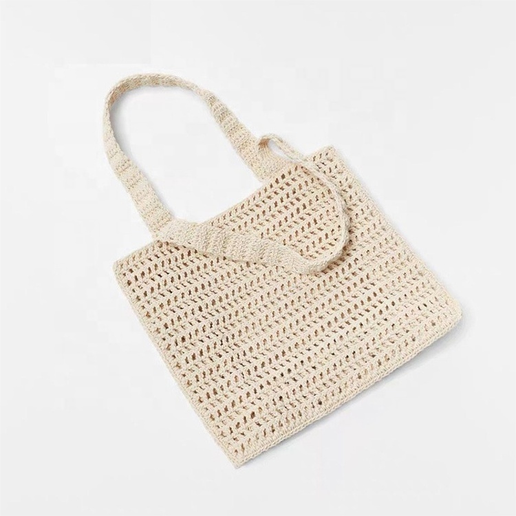 2022 wholesale summer woman crochet letter straw paper handbag shoulder women tote beach bags