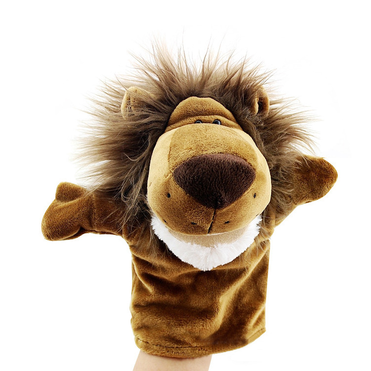 Various styles moving mouth hand puppet elephant lion giraffe parent-child animal stuffed plush toys