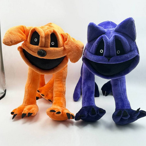 30cm standing plush toy market selling smiling critters purple cat doll Smiling critters big mouth purple cat plush doll