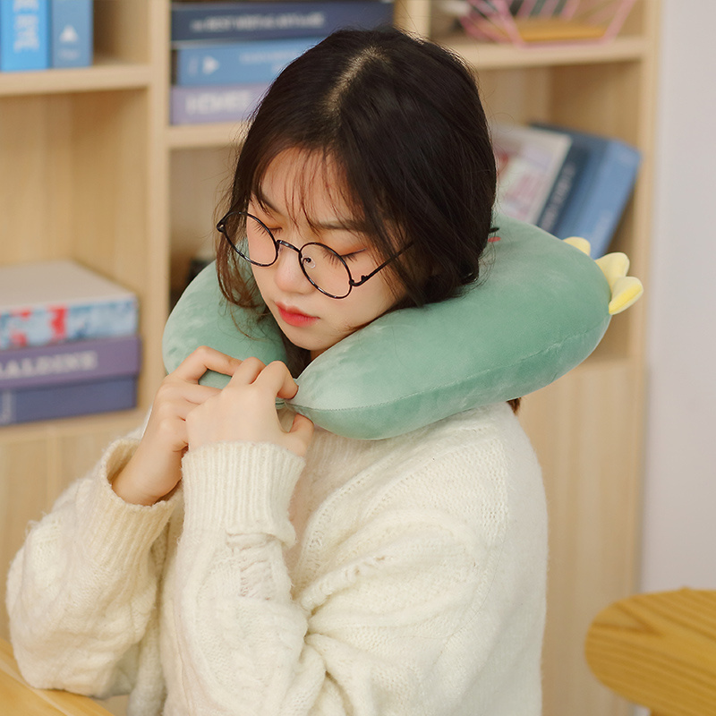 High quality best price carton soft stuffed plush animal toys cute u-shaped pillow neck pillow for adults