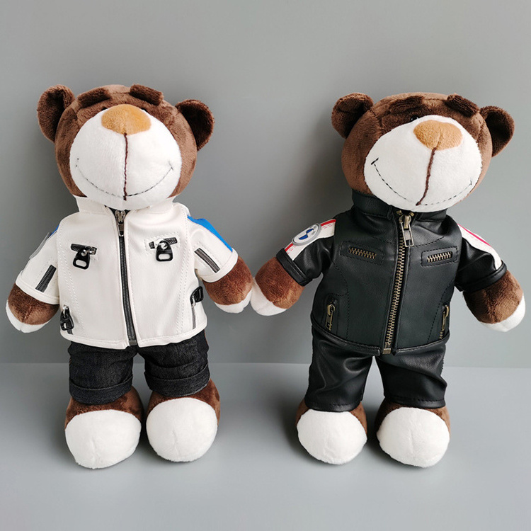 Cool style cheap price motorcycle bear figure toys teddy bear plush toys