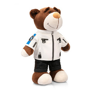 Cool style cheap price motorcycle bear figure toys teddy bear plush toys