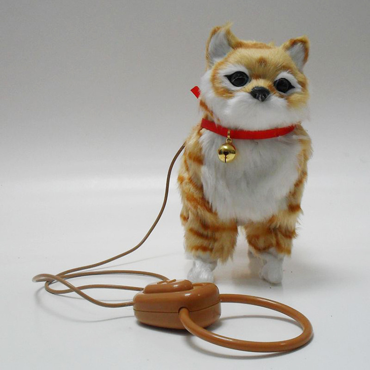 Happy fun electric plush toy simulation cat wagging tail cat plush toys