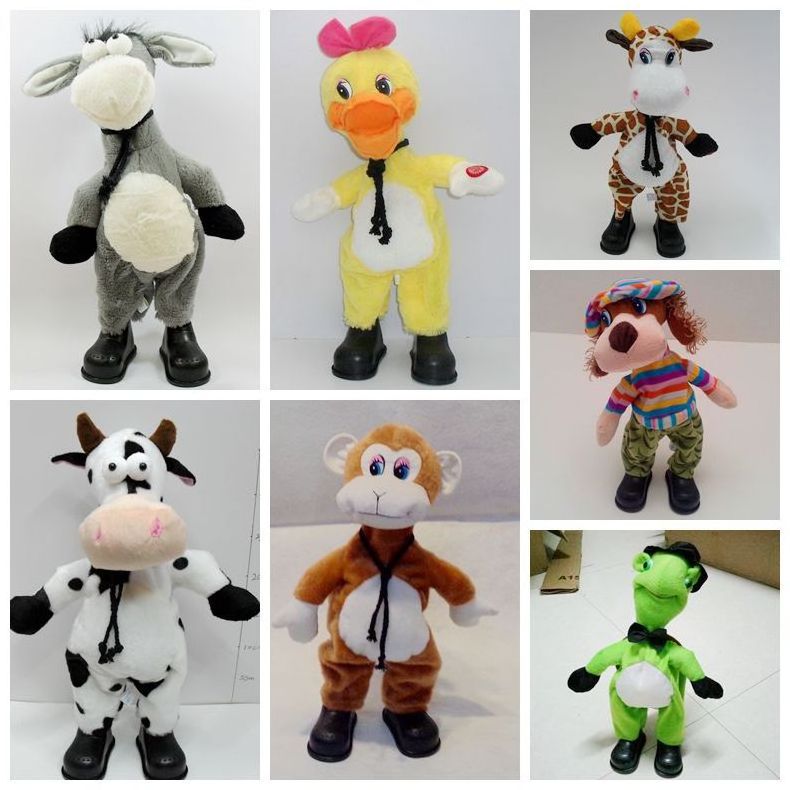 Hot sale happy battery operated electric plush music singing and dancing milk cow toy for kids