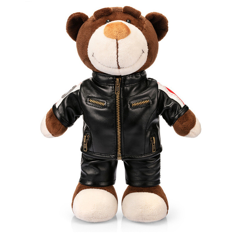 Cool style cheap price motorcycle bear figure toys teddy bear plush toys