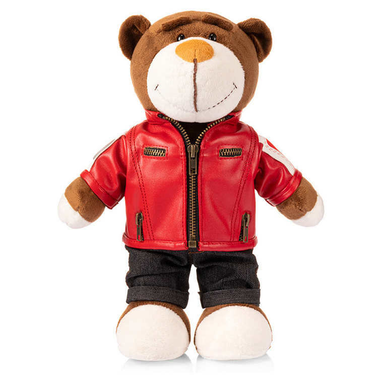 Cool style cheap price motorcycle bear figure toys teddy bear plush toys