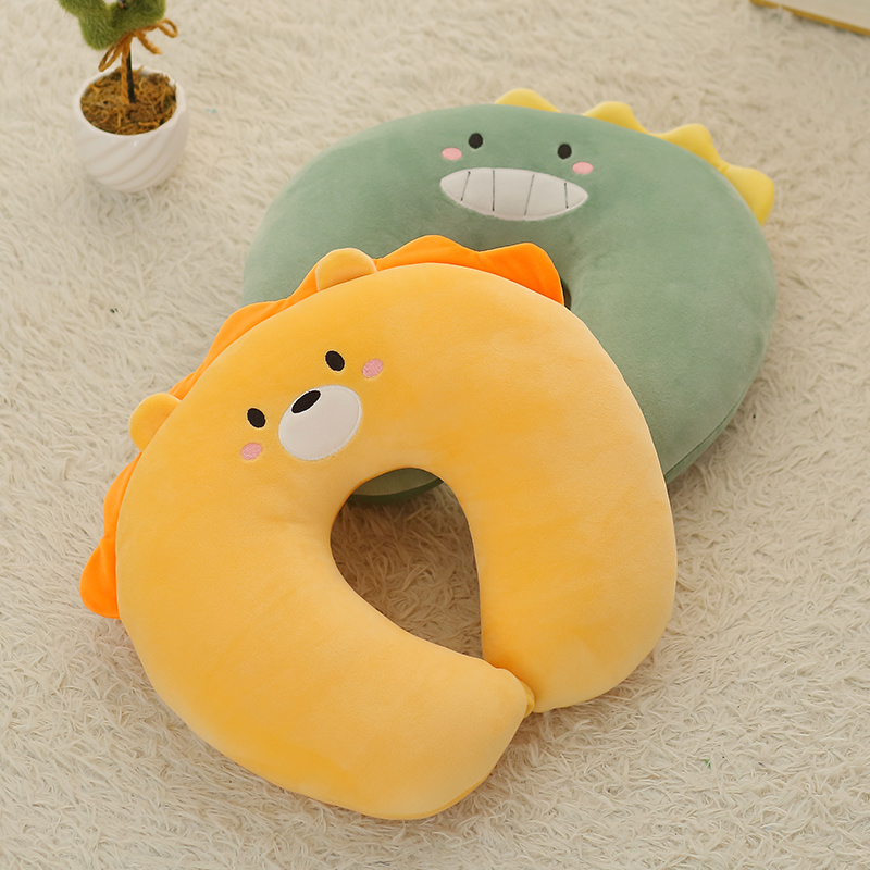 High quality best price carton soft stuffed plush animal toys cute u-shaped pillow neck pillow for adults