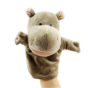 Various styles moving mouth hand puppet elephant lion giraffe parent-child animal stuffed plush toys