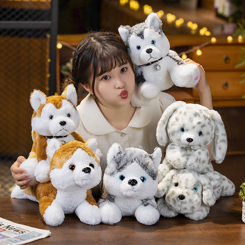 Colorful Glowing husky Luminous Stuffed Animal Plush Baby Soft Toys Led Light Up Dogs Plush For Kids Toys