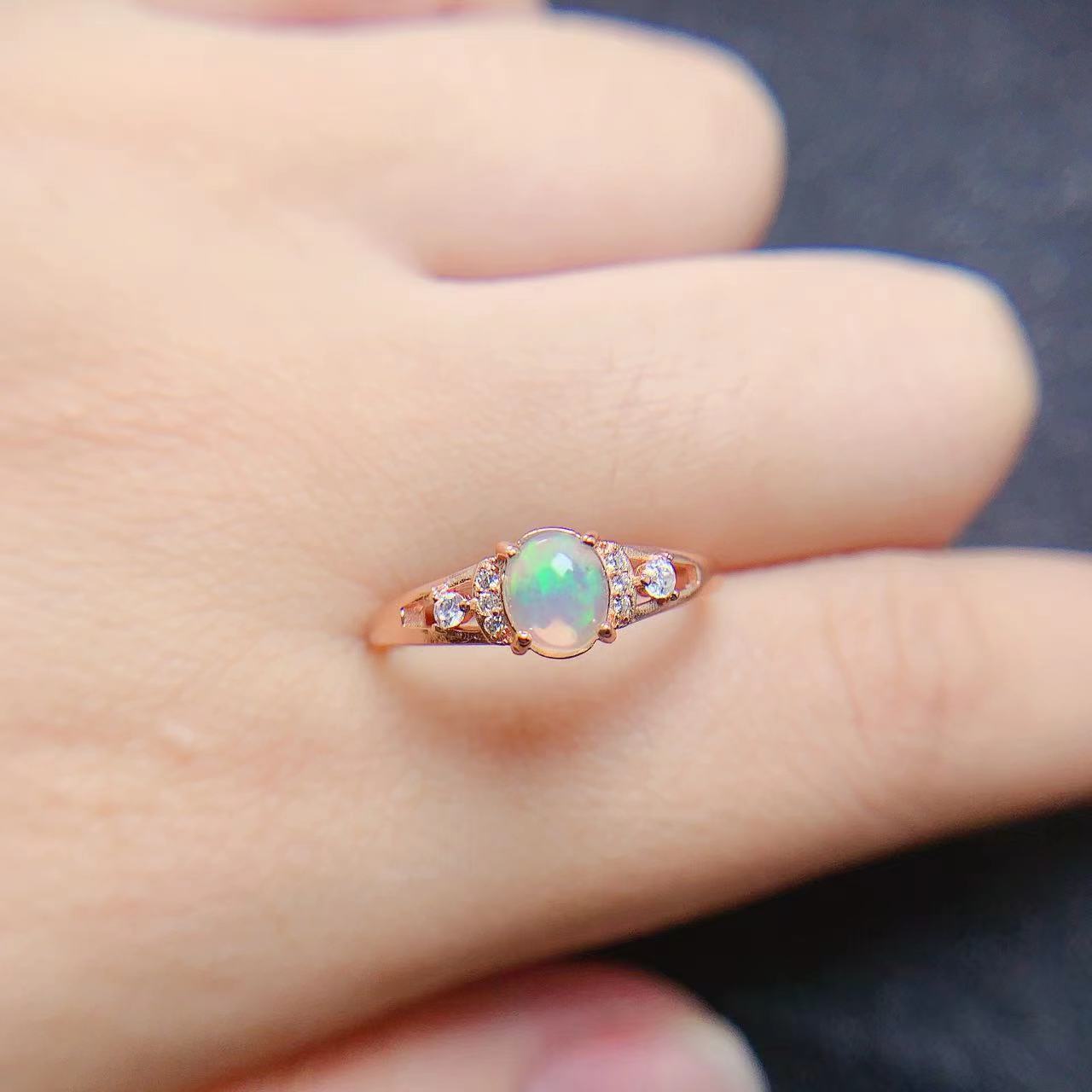 New Design Mexican 925 Sterling Silver Natural Opal Jewelry Engagement Women Rings