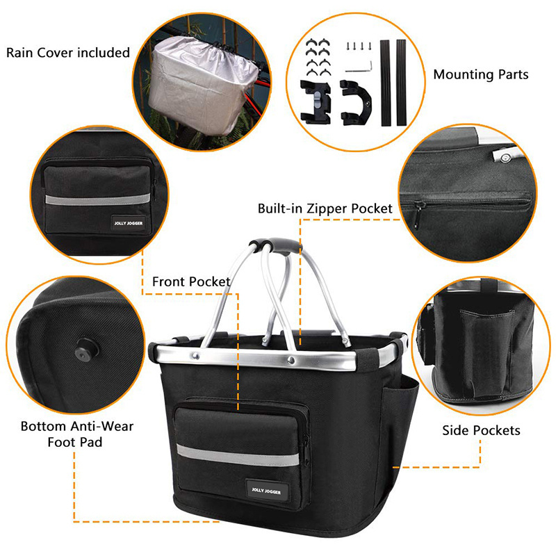 Waterproof Bicycle Handlebar Basket Bicycle Pet Handlebar Bag Detachable Cat Dog Carrier