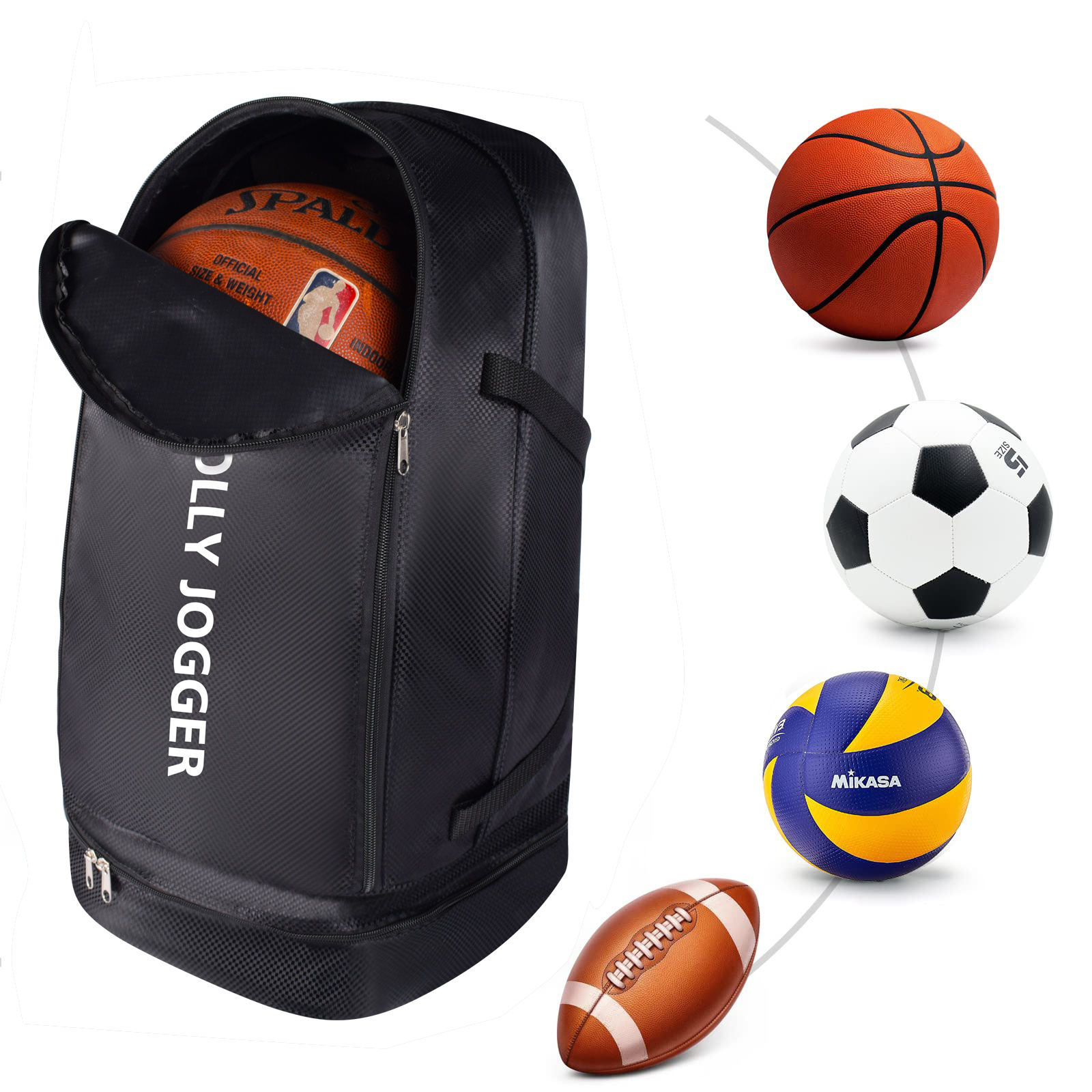 2 In 1 Waterproof Duffel Bag for Men Basket Ball Bag Youth Soccer Backpack With Ball Compartment