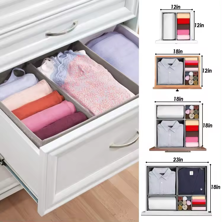 Clothes Organizer Empty Storage Box Wardrobe Compartment T-Shirt Pants Storage Box Home Closet Underwear Socks Bra Organizer