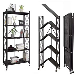 Folding Storage Rack Cabinet Kitchen Cabinets Accessories Holders Metal Microwave Oven Shelf Stand Kitchen Appliances