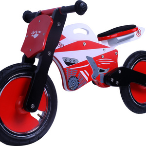 Galaxy Motorcycle 12" Kids Balance Wooden Bike as Running and Walking Bicycles