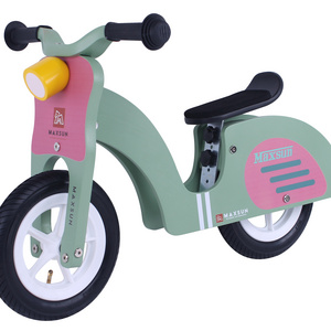 popular wooden vespa scooter 10" balance bike ride on toy