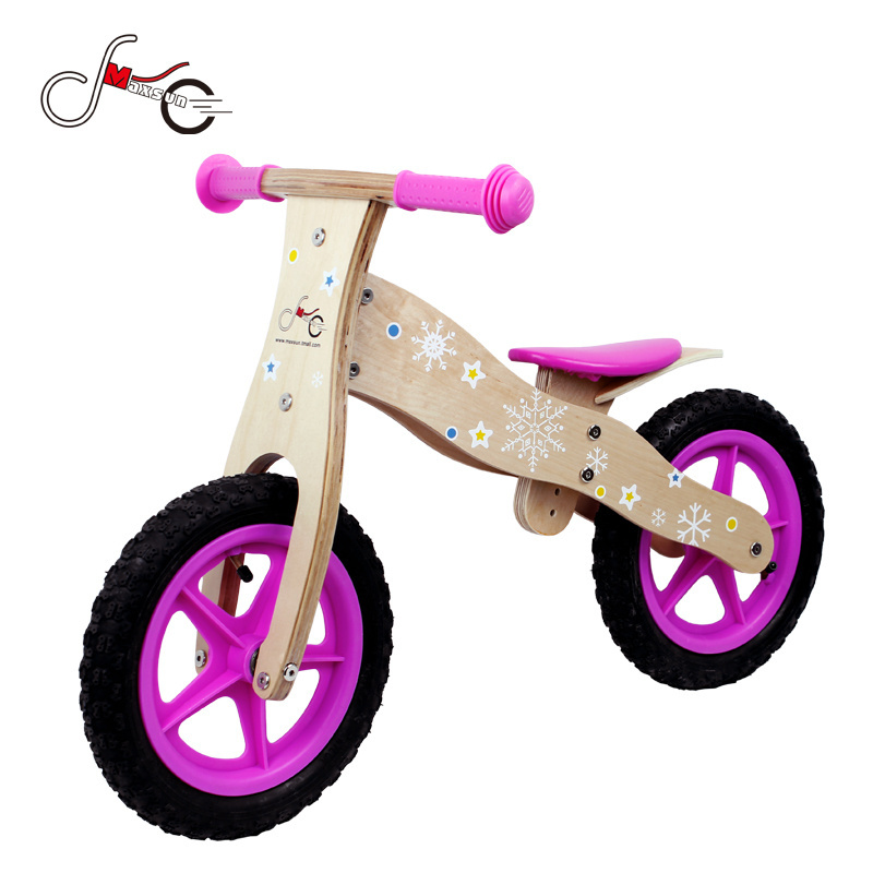 12 inch wooden balance bike princess toy bike kids bicycle girl's first balance bike