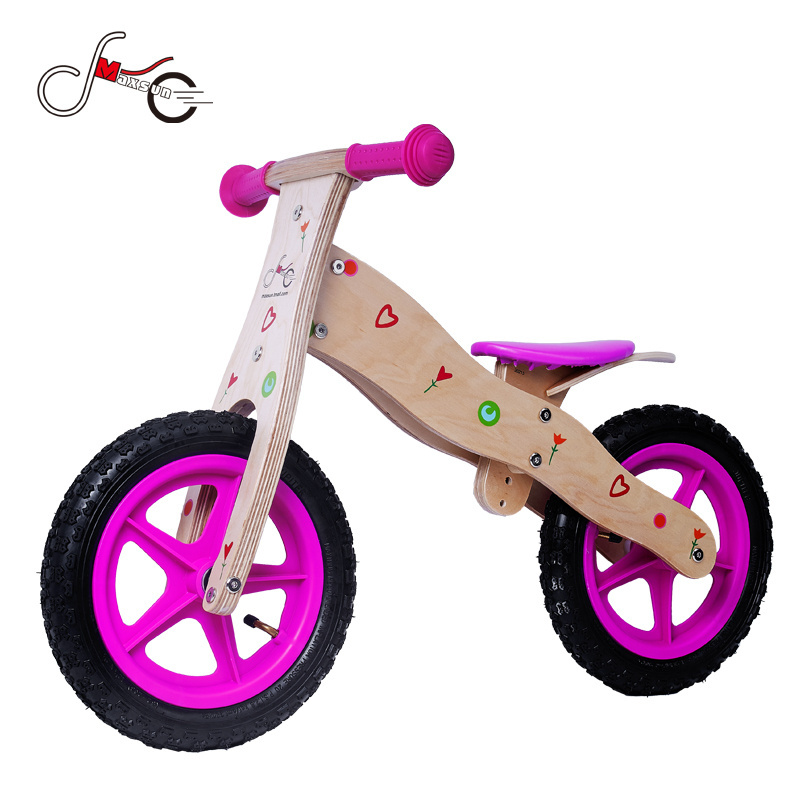 12 inch wooden balance bike princess toy bike kids bicycle girl's first balance bike