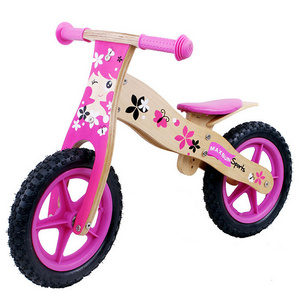 12 inch wooden balance bike princess toy bike kids bicycle girl's first balance bike